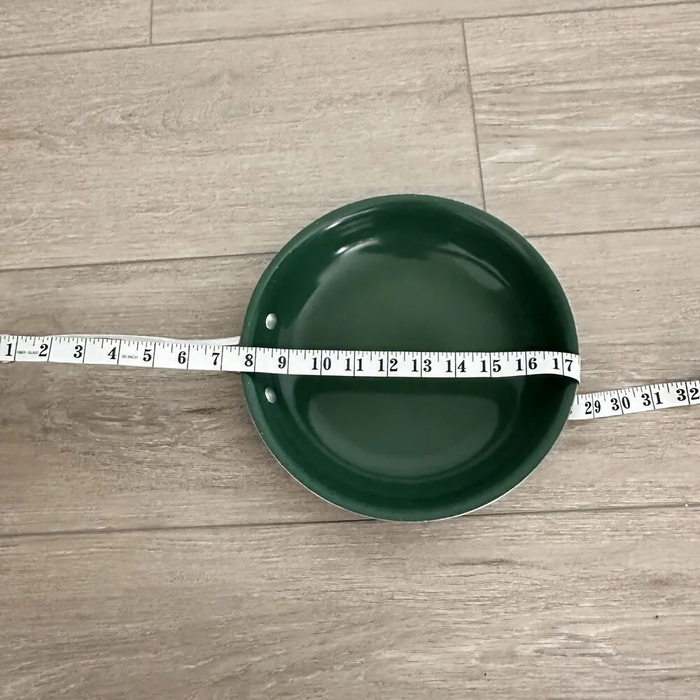 Orgreenic Ceramic Green Non-Stick Large 10 in Fry Pan with Lid Non Toxic